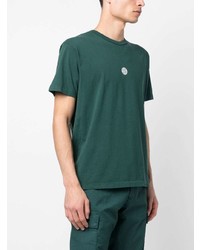 grünes bedrucktes T-Shirt mit einem Rundhalsausschnitt von Stone Island