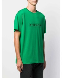 grünes bedrucktes T-Shirt mit einem Rundhalsausschnitt von Givenchy