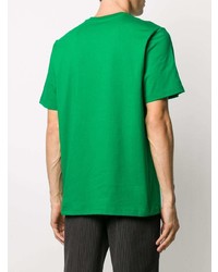 grünes bedrucktes T-Shirt mit einem Rundhalsausschnitt von MSGM