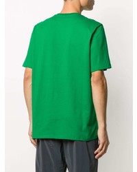 grünes bedrucktes T-Shirt mit einem Rundhalsausschnitt von MSGM