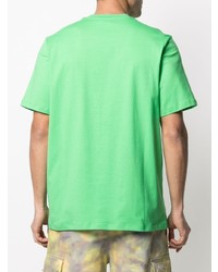 grünes bedrucktes T-Shirt mit einem Rundhalsausschnitt von MSGM