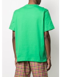 grünes bedrucktes T-Shirt mit einem Rundhalsausschnitt von MSGM