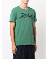 grünes bedrucktes T-Shirt mit einem Rundhalsausschnitt von Polo Ralph Lauren