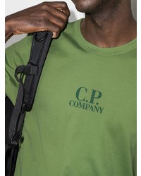 grünes bedrucktes T-Shirt mit einem Rundhalsausschnitt von C.P. Company