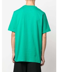 grünes bedrucktes T-Shirt mit einem Rundhalsausschnitt von MSGM