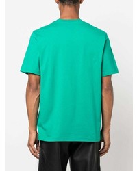 grünes bedrucktes T-Shirt mit einem Rundhalsausschnitt von MSGM