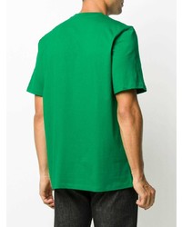 grünes bedrucktes T-Shirt mit einem Rundhalsausschnitt von MSGM