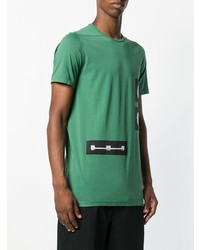 grünes bedrucktes T-Shirt mit einem Rundhalsausschnitt von Rick Owens DRKSHDW