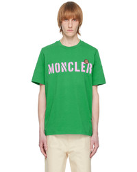 grünes bedrucktes T-Shirt mit einem Rundhalsausschnitt von Moncler
