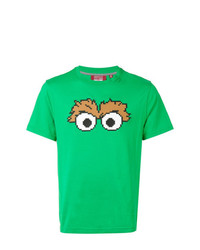 grünes bedrucktes T-Shirt mit einem Rundhalsausschnitt von Mostly Heard Rarely Seen 8-Bit