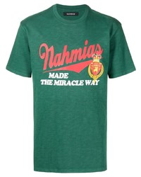 grünes bedrucktes T-Shirt mit einem Rundhalsausschnitt von Nahmias