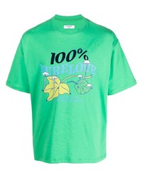 grünes bedrucktes T-Shirt mit einem Rundhalsausschnitt von Opening Ceremony