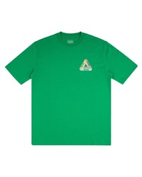 grünes bedrucktes T-Shirt mit einem Rundhalsausschnitt von Palace