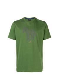 grünes bedrucktes T-Shirt mit einem Rundhalsausschnitt von Ps By Paul Smith