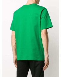 grünes bedrucktes T-Shirt mit einem Rundhalsausschnitt von MSGM