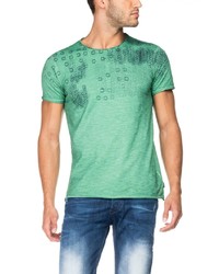 grünes bedrucktes T-Shirt mit einem Rundhalsausschnitt von SALSA