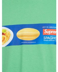 grünes bedrucktes T-Shirt mit einem Rundhalsausschnitt von Supreme