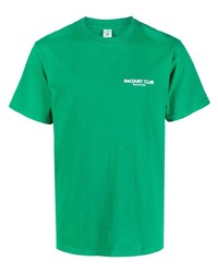 grünes bedrucktes T-Shirt mit einem Rundhalsausschnitt von Sporty & Rich
