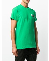 grünes bedrucktes T-Shirt mit einem Rundhalsausschnitt von Call Me 917
