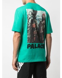 grünes bedrucktes T-Shirt mit einem Rundhalsausschnitt von Palace