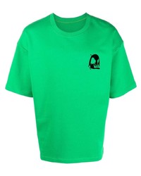 grünes bedrucktes T-Shirt mit einem Rundhalsausschnitt von Styland