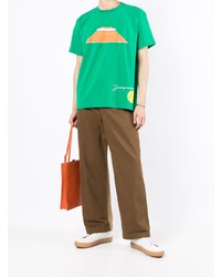 grünes bedrucktes T-Shirt mit einem Rundhalsausschnitt von Jacquemus