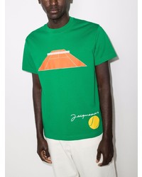 grünes bedrucktes T-Shirt mit einem Rundhalsausschnitt von Jacquemus