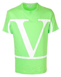 grünes bedrucktes T-Shirt mit einem Rundhalsausschnitt von Valentino