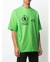 grünes bedrucktes T-Shirt mit einem Rundhalsausschnitt von Balenciaga