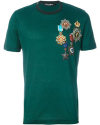 grünes bedrucktes T-shirt von Dolce & Gabbana