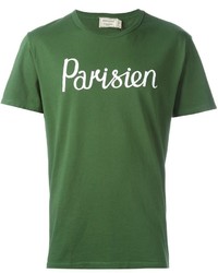 grünes bedrucktes T-shirt von MAISON KITSUNÉ