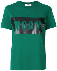 grünes bedrucktes T-shirt von MSGM