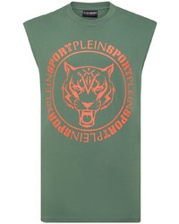 grünes bedrucktes Trägershirt von Plein Sport