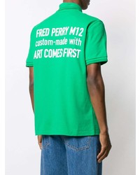 grünes besticktes Polohemd von Fred Perry X Art Comes First