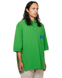 grünes besticktes Polohemd von Acne Studios