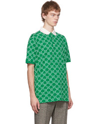 grünes besticktes Polohemd von Gucci