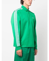 grünes besticktes Polohemd von adidas