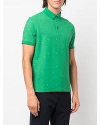 grünes besticktes Polohemd von Emporio Armani