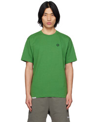 grünes besticktes T-Shirt mit einem Rundhalsausschnitt von AAPE BY A BATHING APE