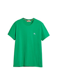 grünes besticktes T-Shirt mit einem Rundhalsausschnitt von Burberry