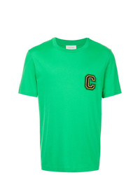 grünes besticktes T-Shirt mit einem Rundhalsausschnitt von CK Calvin Klein