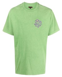 grünes besticktes T-Shirt mit einem Rundhalsausschnitt von Clot
