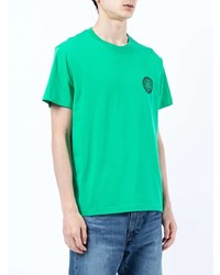 grünes besticktes T-Shirt mit einem Rundhalsausschnitt von VERSACE JEANS COUTURE