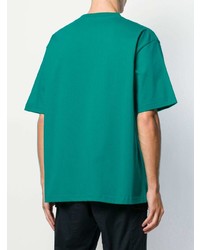 grünes besticktes T-Shirt mit einem Rundhalsausschnitt von Balenciaga