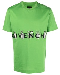 grünes besticktes T-Shirt mit einem Rundhalsausschnitt von Givenchy
