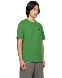 grünes besticktes T-Shirt mit einem Rundhalsausschnitt von AAPE BY A BATHING APE