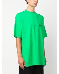 grünes besticktes T-Shirt mit einem Rundhalsausschnitt von Balenciaga