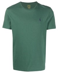 grünes besticktes T-Shirt mit einem Rundhalsausschnitt von Polo Ralph Lauren