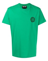 grünes besticktes T-Shirt mit einem Rundhalsausschnitt von VERSACE JEANS COUTURE