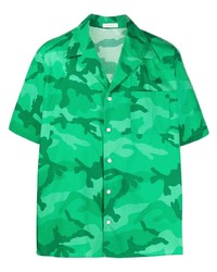 grünes Camouflage Kurzarmhemd von Valentino